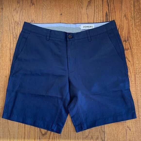 JOMERS Baird McNutt Mens Irish ☘️ Linen Navy Blue Classic Shorts Size 36 - Picture 1 of 10